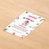 Invitation d'anniversaire 2 ans Papillon Arc-en-ci (Poser)