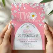 Invitation d'anniversaire 2 ans Pink Wild One Dais