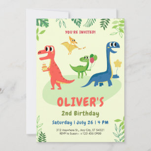 Invitation d'anniversaire 2 ans pour enfants avec 