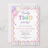 Invitation d'anniversaire 2 ans pour fille à la fê (Devant)