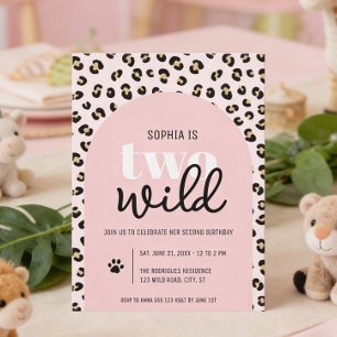Invitation d'anniversaire 2 ans pour fille sauvage