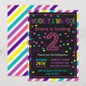 Invitation d'anniversaire 2 ans pour l'anniversair (Devant / Derrière)