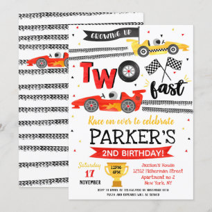 Invitation d'anniversaire 2 ans pour une course de
