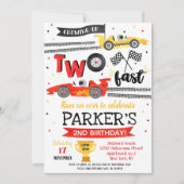 Invitation d'anniversaire 2 ans pour une voiture d (Devant)