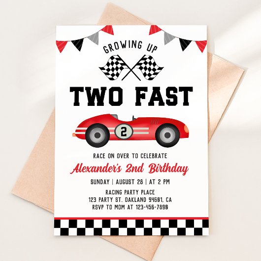 Invitation d'anniversaire 2 ans pour une voiture d