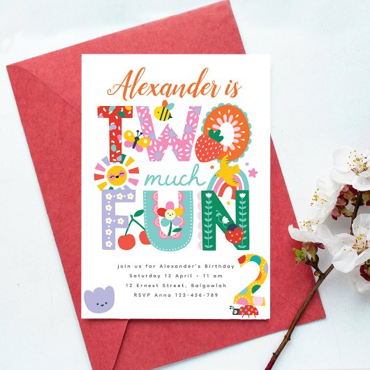 Invitation d'anniversaire 2 ans, Printemps Coloré,