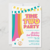 Invitation d'anniversaire 2 ans Retro Time Two Par (Devant)