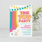 Invitation d'anniversaire 2 ans Retro Time Two Par (Debout devant)