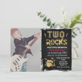 Invitation d'anniversaire 2 ans Rockstar Drumset A (Debout devant)
