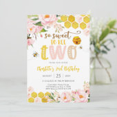 Invitation d'anniversaire 2 ans Thème Abeille (Debout devant)