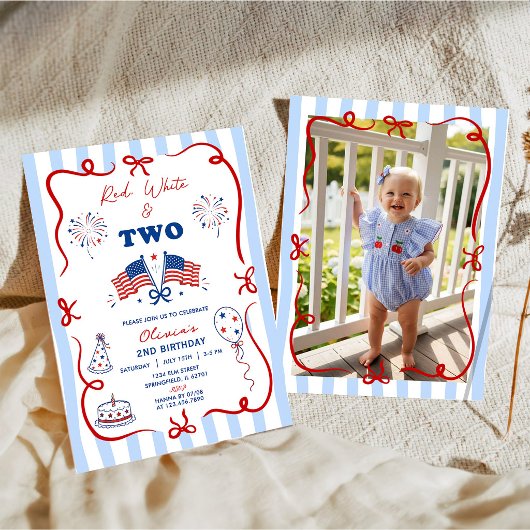 Invitation d'anniversaire 2 ans thème patriotique