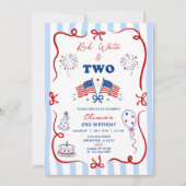 Invitation d'anniversaire 2 ans thème patriotique (Devant)