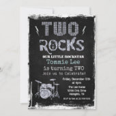 Invitation d'anniversaire 2 ans Two Rocks Rockstar (Devant)