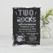 Invitation d'anniversaire 2 ans Two Rocks Rockstar (Debout devant)