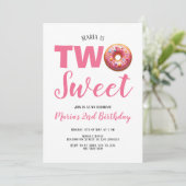 Invitation d'anniversaire 2 ans Two Sweet Pink Don (Debout devant)