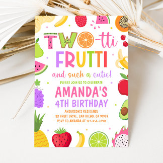 Invitation d'anniversaire 2 ans Two-tti Frutti