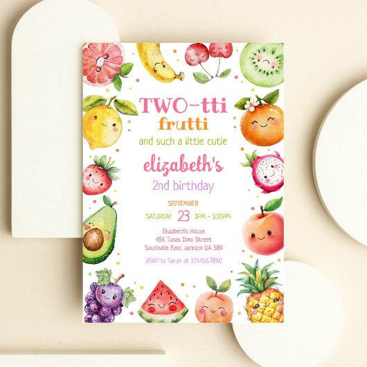 Invitation d'anniversaire 2 ans Two-tti Frutti Fru