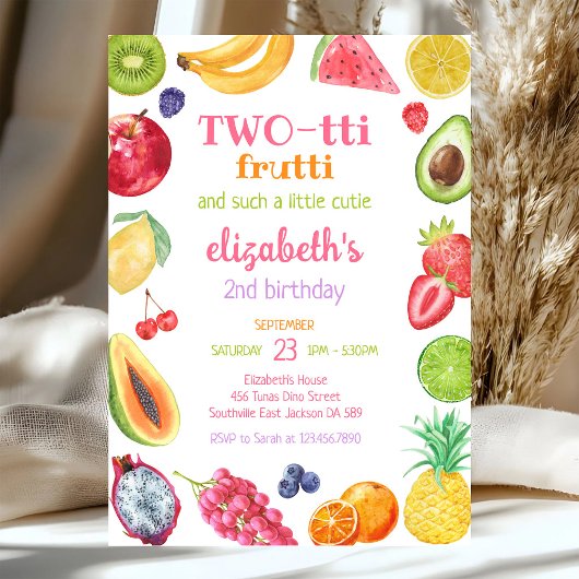 Invitation d'anniversaire 2 ans Two-tti Frutti Fru