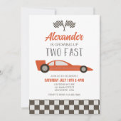 Invitation d'anniversaire 2 ans voiture de course (Devant)