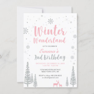 Invitation d'anniversaire 2 ans Winter Wonderland,