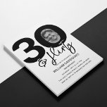 Invitation d'anniversaire 30 ans 30 & Flirty Photo<br><div class="desc">Invitation d'anniversaire 30 ans élégante et modifiable avec 30 & flirty,  un grand 30 avec une photo à l'intérieur du zéro,  avec une police noire sur un fond blanc classique et un modèle de célébration d'anniversaire facile à personnaliser.</div>