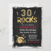 Invitation d'anniversaire 30 ans 30 Rocks Rockstar (Devant)