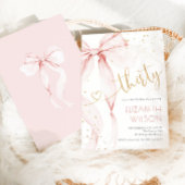 Invitation d'anniversaire 30 ans à ruban rose