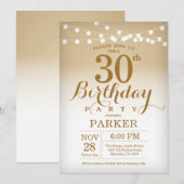 Invitation d'anniversaire 30 ans avec guirlande do (Devant / Derrière)