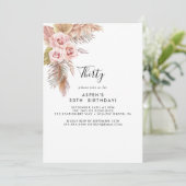 Invitation d'anniversaire 30 ans Boho Pampas Grass (Debout devant)