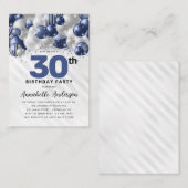 Invitation d'anniversaire 30 ans Bulle Bleue Argen (Devant / Derrière)