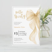 Invitation d'anniversaire 30 ans Champagne Bow (Debout devant)