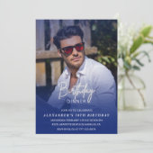 Invitation d'anniversaire 30 ans dîner photo homme (Debout devant)