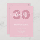 Invitation d'anniversaire 30 ans écriture élégante (Devant / Derrière)