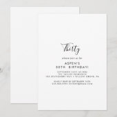 Invitation d'anniversaire 30 ans écriture moderne  (Devant / Derrière)