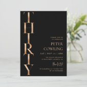 Invitation d'anniversaire 30 ans en typographie no (Debout devant)