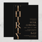 Invitation d'anniversaire 30 ans en typographie no (Devant / Derrière)