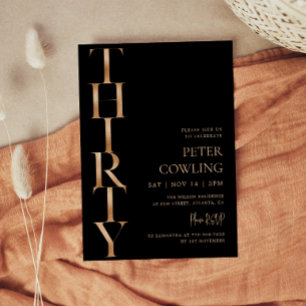 Invitation d'anniversaire 30 ans en typographie no
