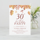 Invitation d'anniversaire 30 ans feuilles d'automn (Debout devant)