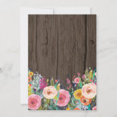 Invitation d'anniversaire 30 ans Floral Rustique (Dos)