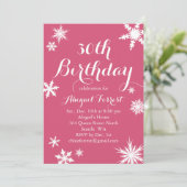 Invitation d'anniversaire 30 ans Fuchsia Winter (Debout devant)
