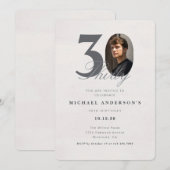 Invitation d'anniversaire 30 ans minimaliste (Devant / Derrière)