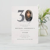 Invitation d'anniversaire 30 ans minimaliste (Debout devant)