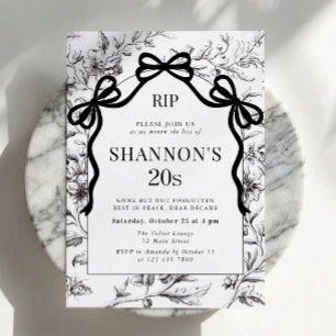 Invitation d'anniversaire 30 ans noir ruban RIP Me