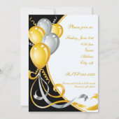 Invitation d'anniversaire 30 ans or et argent (Dos)