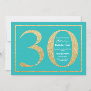 Invitation d'anniversaire 30 ans Paillettes Sarcel