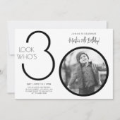 Invitation d'anniversaire 30 ans Photo Moderne (Devant)