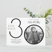 Invitation d'anniversaire 30 ans Photo Moderne (Debout devant)