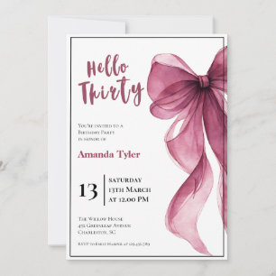 Invitation d'anniversaire 30 ans Plum Bow