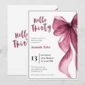 Invitation d'anniversaire 30 ans Plum Bow (Devant / Derrière)