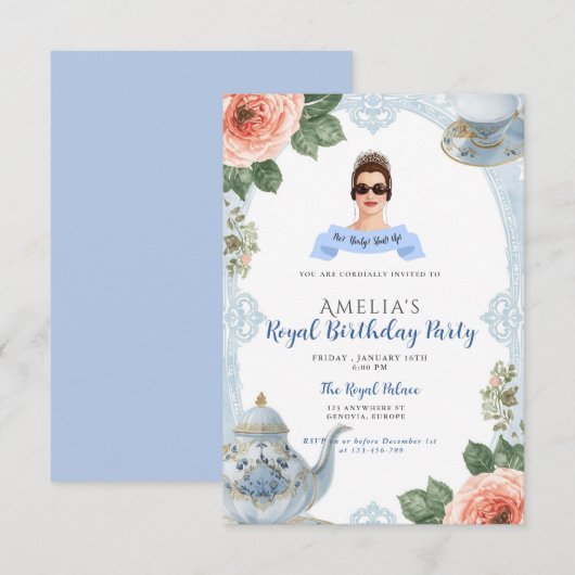 Invitation d'anniversaire 30 ans Princess Diaries (Devant / Derrière)